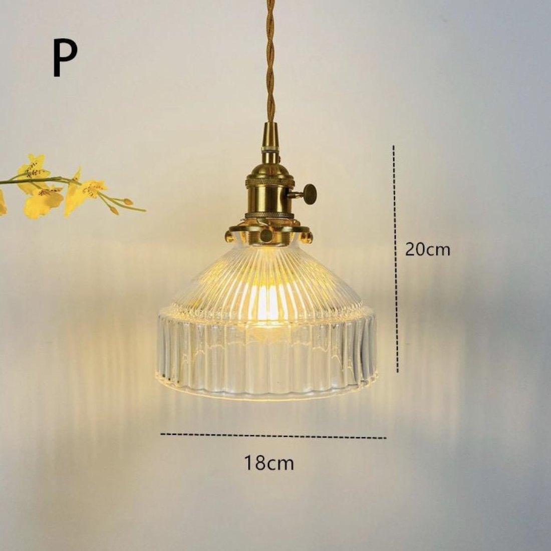 Fluted Clear Glass Pendant
